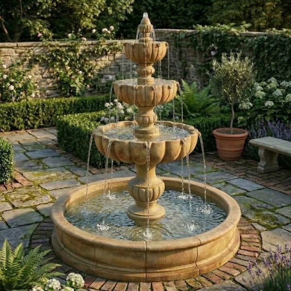 Urbino Grande Tall Three Tier Pond Fountain
