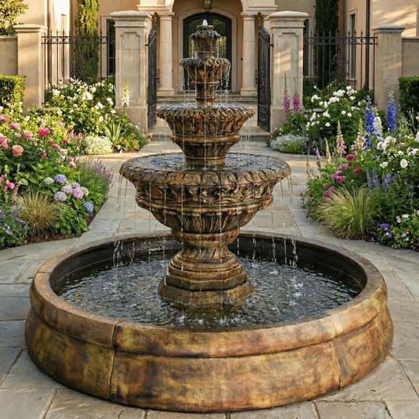Valencia Spill Fountain in Crested Pool