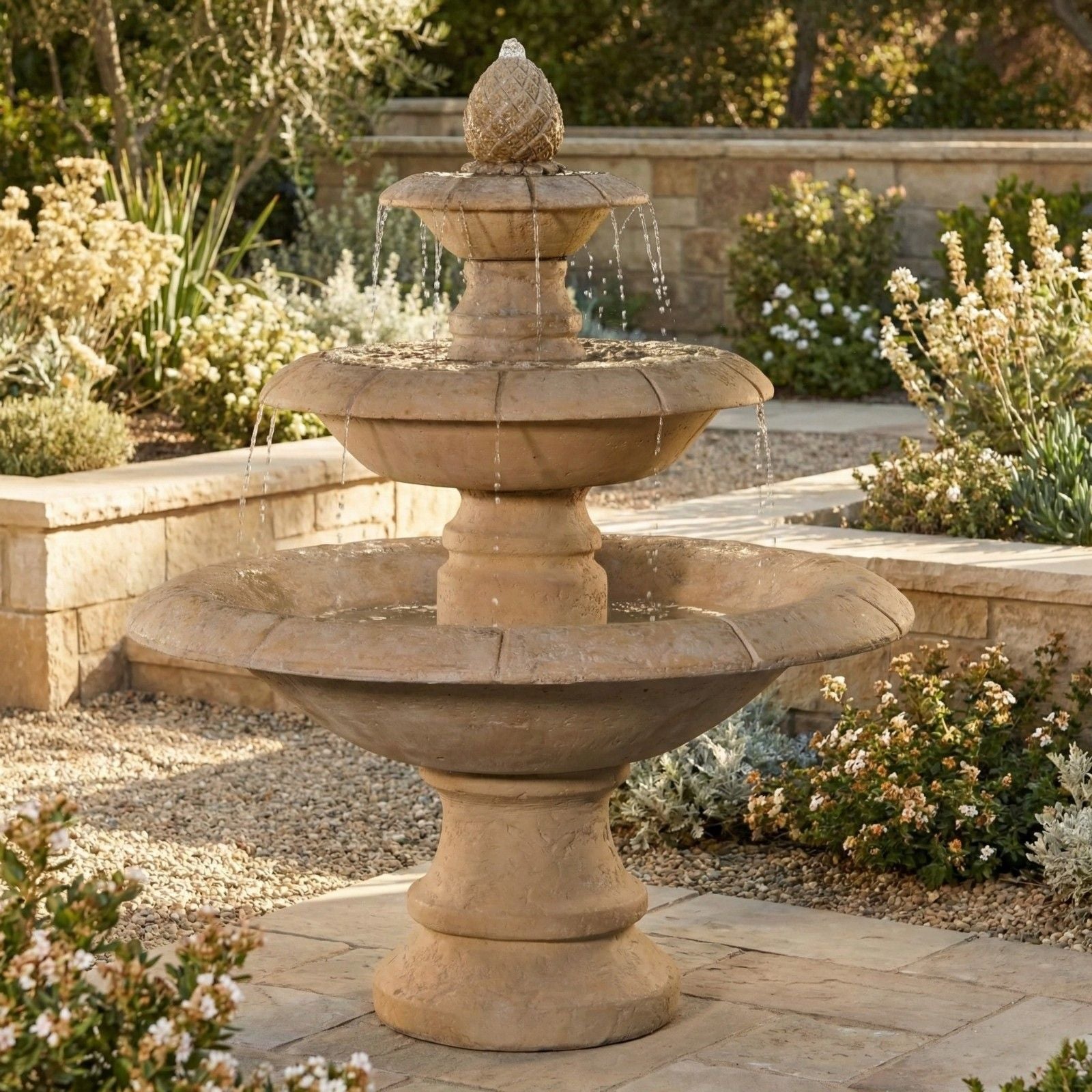 Venetian 3-Tier Cast Stone Outdoor Fountain