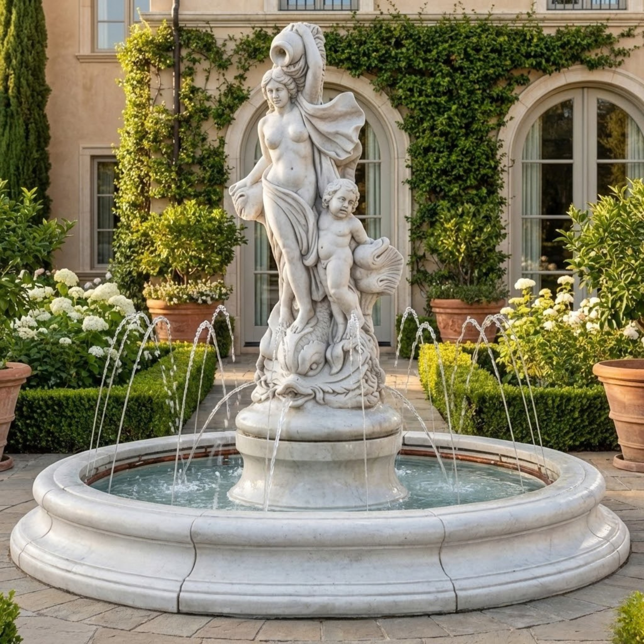 Venus with Dolphins Fountain in Toscana Pool