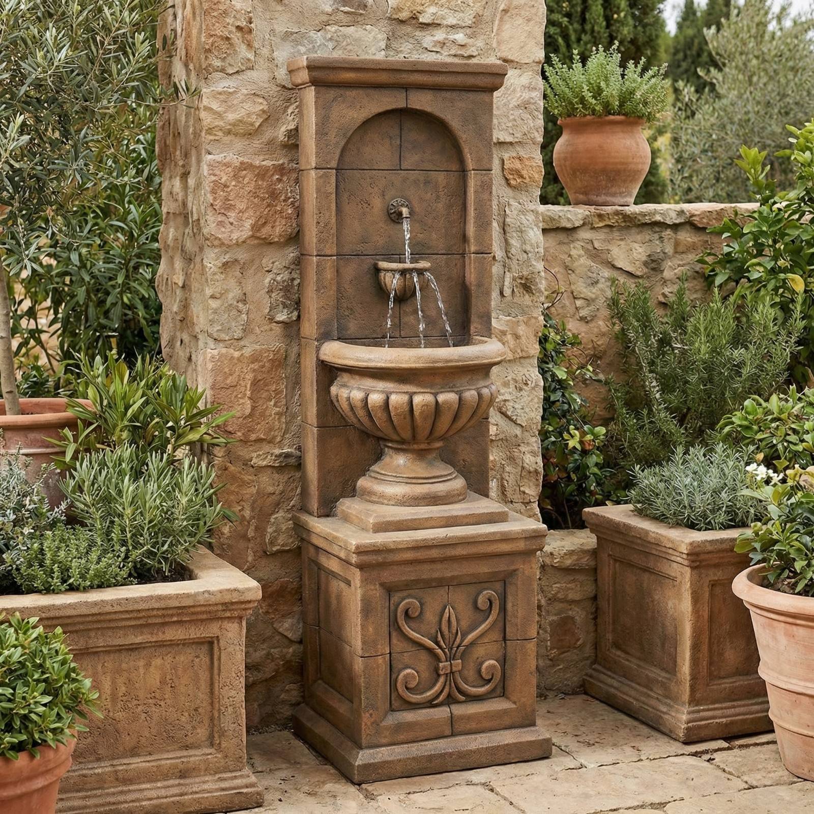 Vestibule Wall Cast Stone Outdoor Fountain