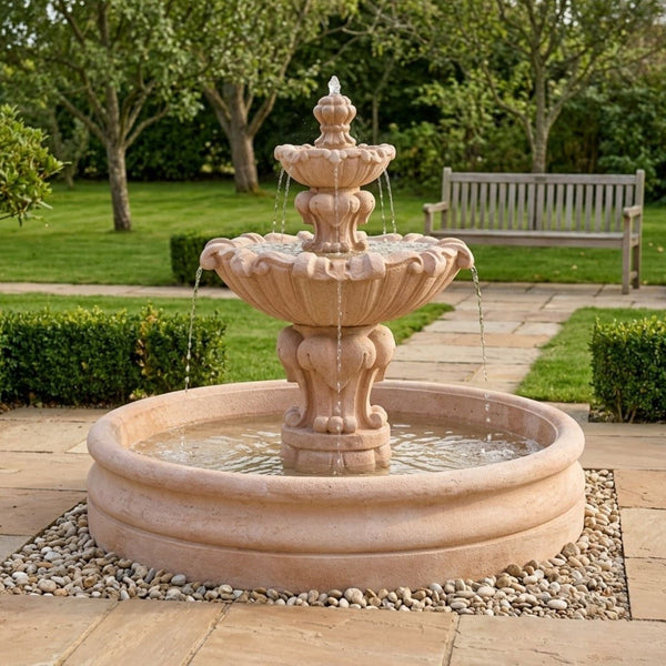 Vesuvio Tiered Garden Fountain With 46 Inch Basin