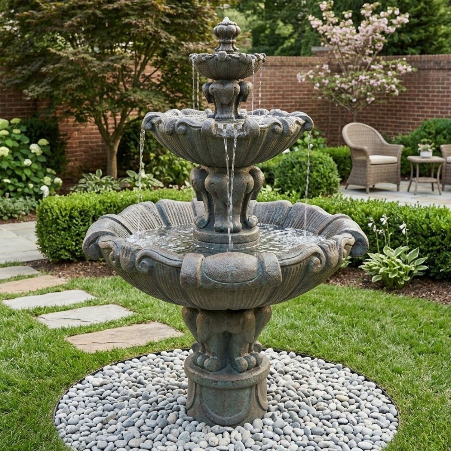 Piazza Tiered Outdoor Fountain