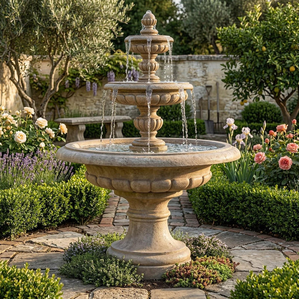 Via Roma Three Tier Outdoor Water Fountain