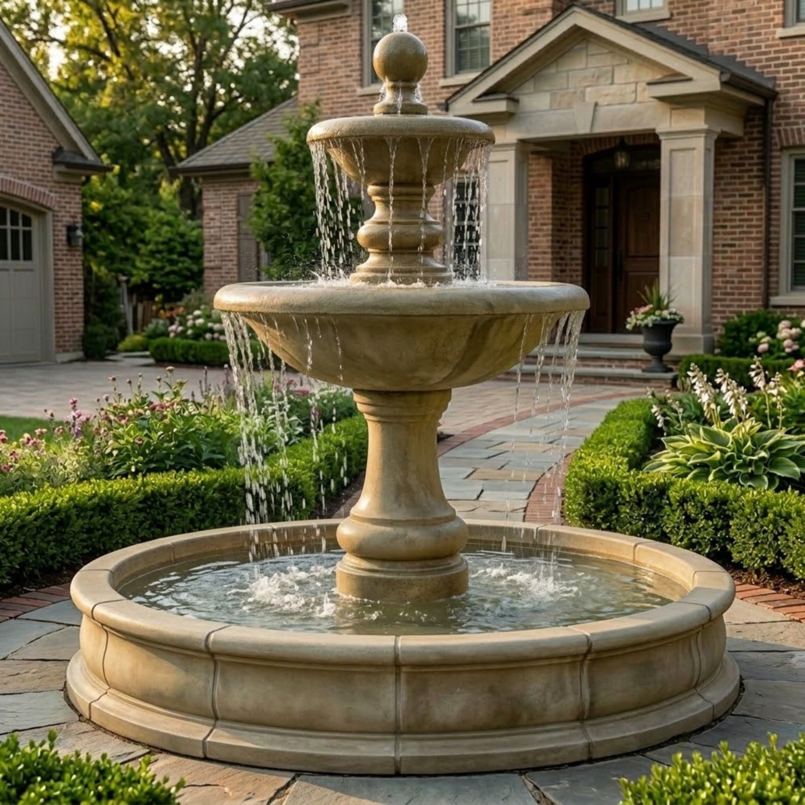 Villa Santini Two Tier Pond Fountain Tall