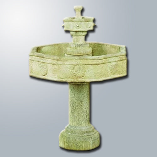 Volterra Two Tier Outdoor Water Fountain with Tall Base