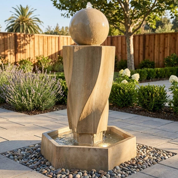 Vortex With Ball Outdoor Water Fountain