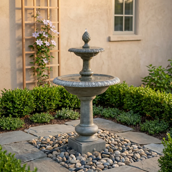 Williamsburg Pineapple 2 Tier Garden Water Fountain