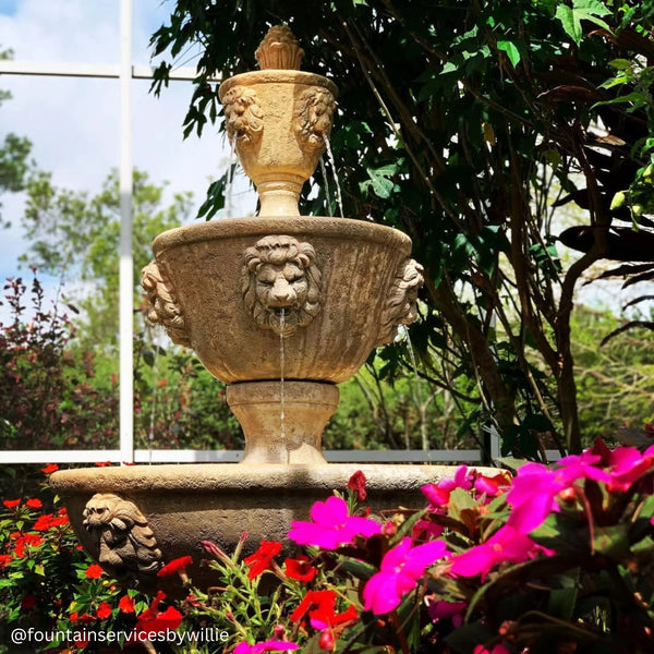 Three-Tier Leonesco in Toscana Pool Fountain