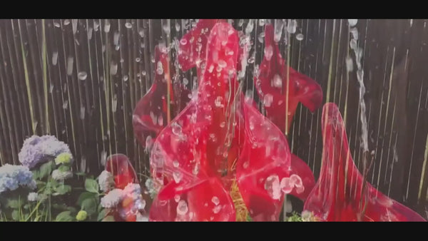 50" Copper Red Iris Flower Garden Fountain