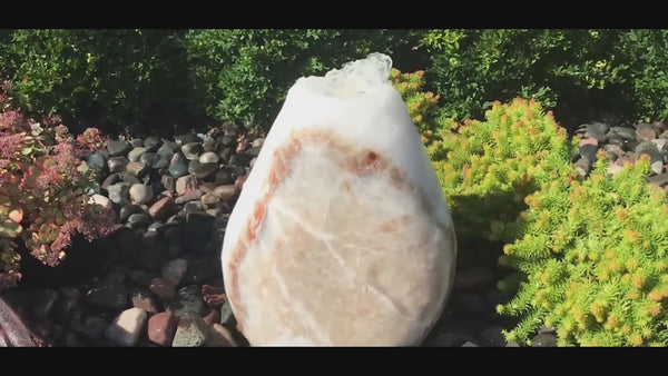 Almond-Shaped Red Onyx Stone Fountain