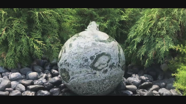 Green Marble Sphere Stone Fountain