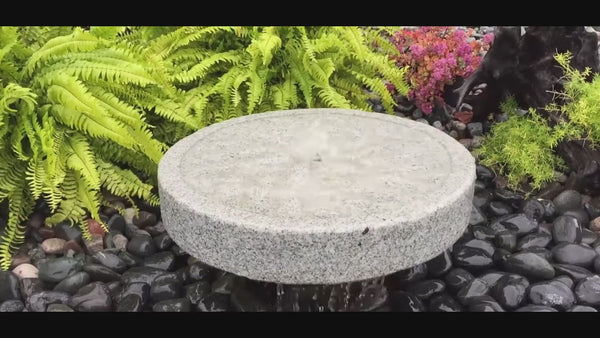 Angled Millstone Granite Stone Fountain