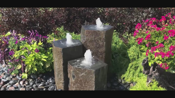 Hollowed-Out Basalt Column Outdoor Fountain