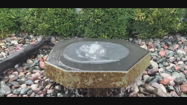 Basalt Bird Bath Stone Fountain