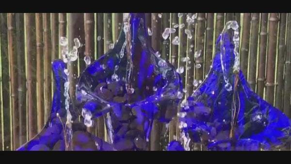 50" Copper Blue Iris Flower Garden Fountain