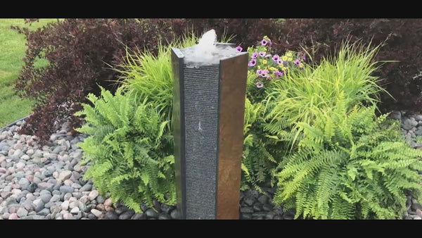 Octagon Basalt Stone Tower Fountain