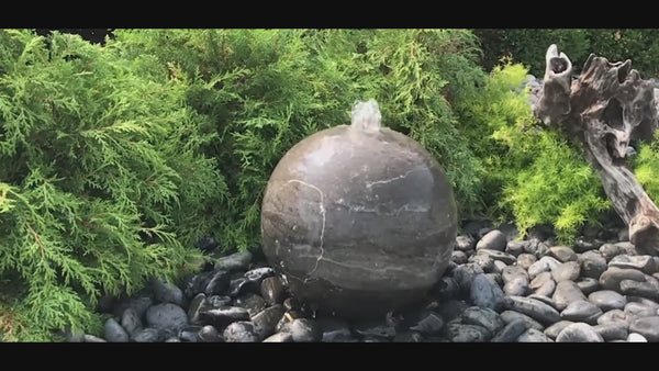 Blue Limestone Sphere Stone Fountain