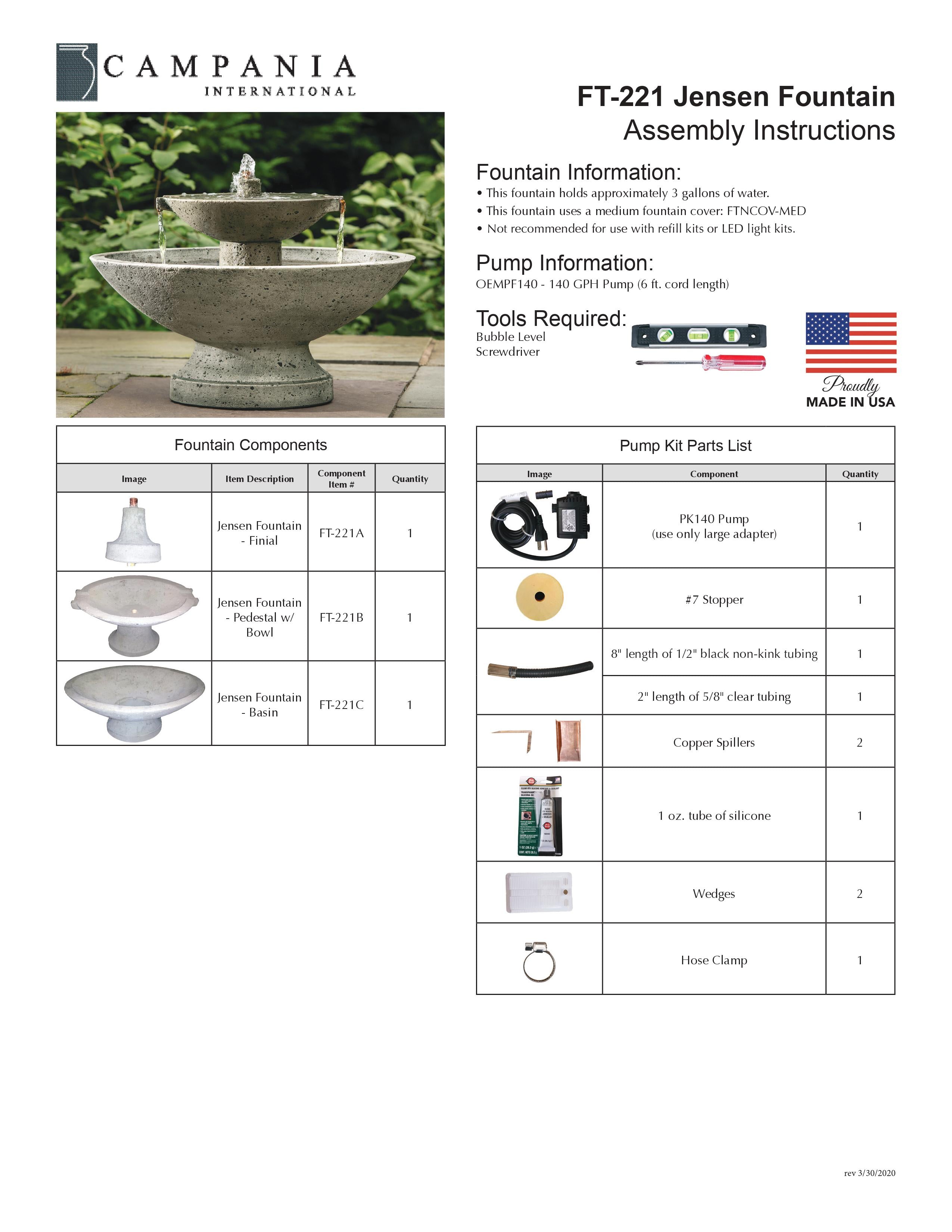 Jensen Oval Garden Water Fountain