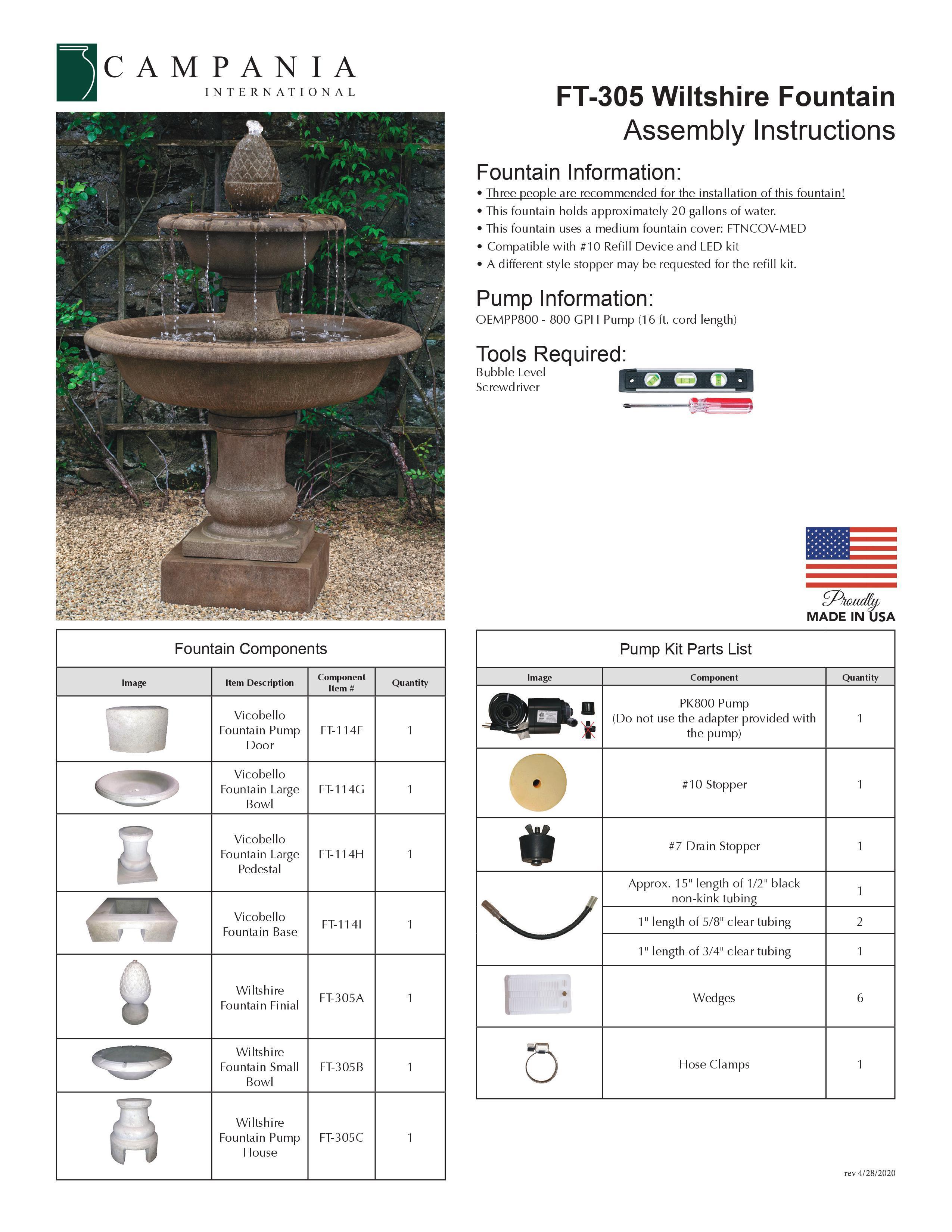 Wiltshire Tiered Outdoor Fountain