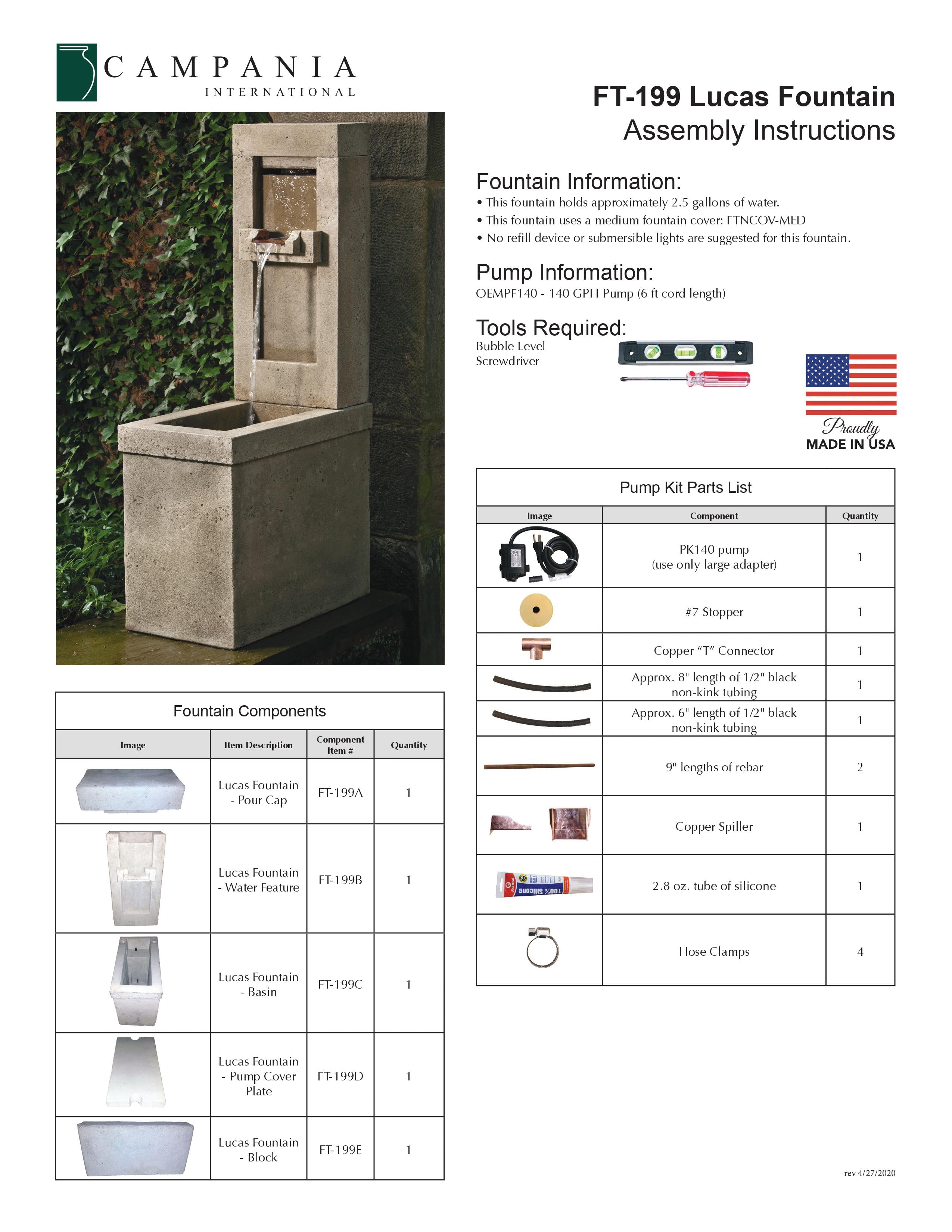 Lucas Garden Water Fountain
