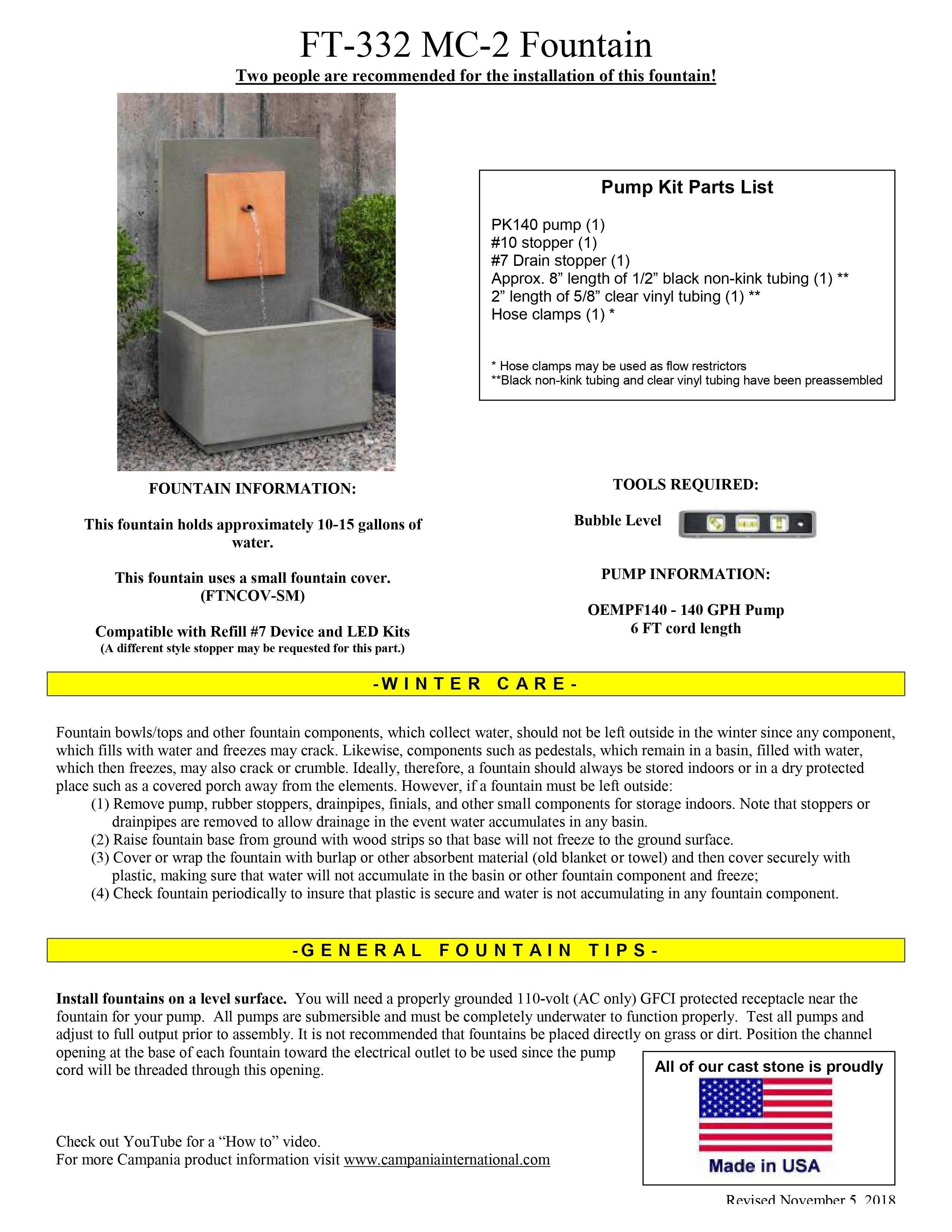 MC2 Wall Outdoor Fountain - Corten Steel