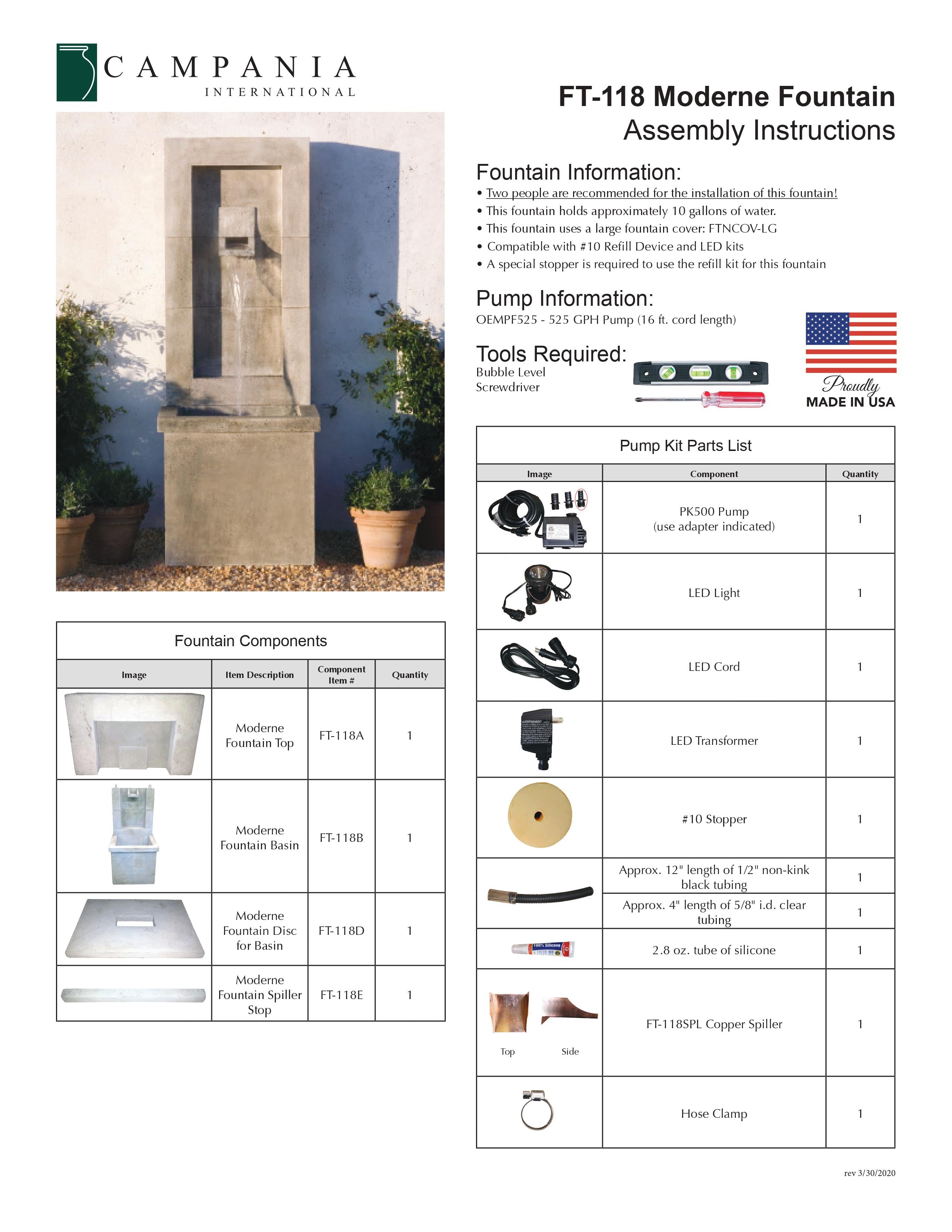 Moderne Wall Outdoor Fountain