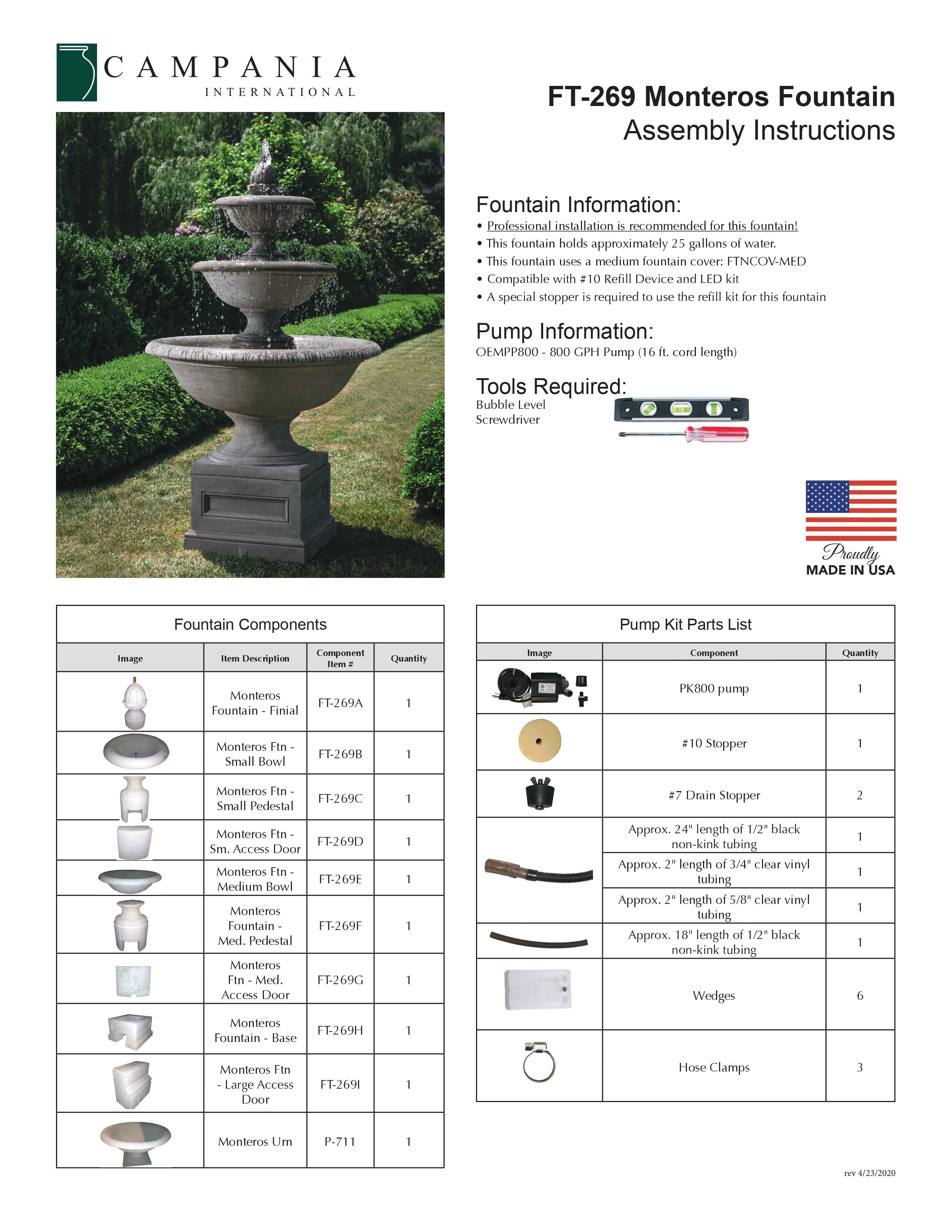 Monteros Tiered Outdoor Water Fountain