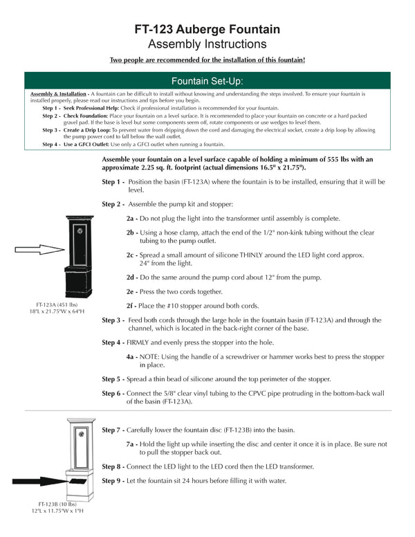 Auberge Wall Water Fountain by Campania