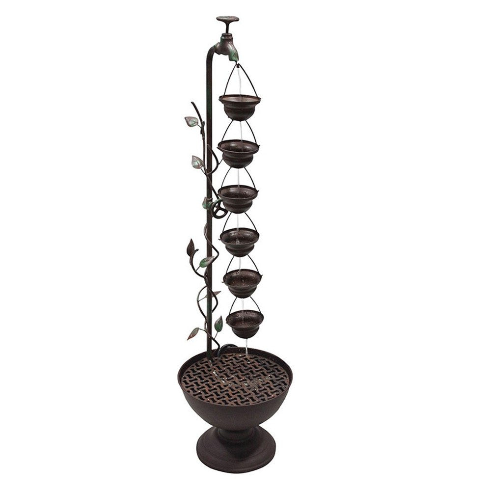 Hanging Cup Tier Layered Floor Fountain