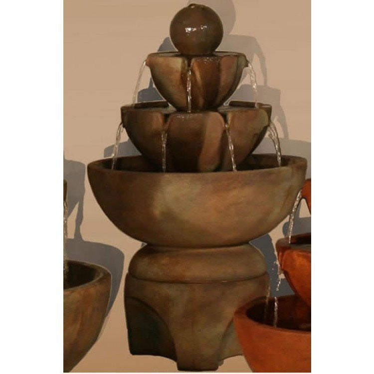 Low Stone Vessels Fountain on Pedestal