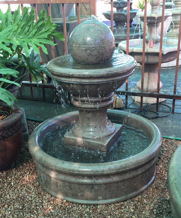 44'' Tall Concrete Tiered Tuscany Fountain w/ Basin