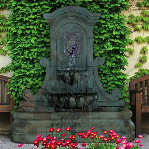 Lamura Lion Flat Wall Fountain - Outdoor Fountain Pros