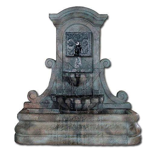 LaMura Fleur De Lys Flat Wall Fountain - Outdoor Fountain Pros