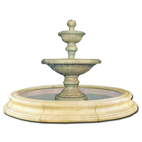 Traviata Two-Tier Fountain in Toscana Pool