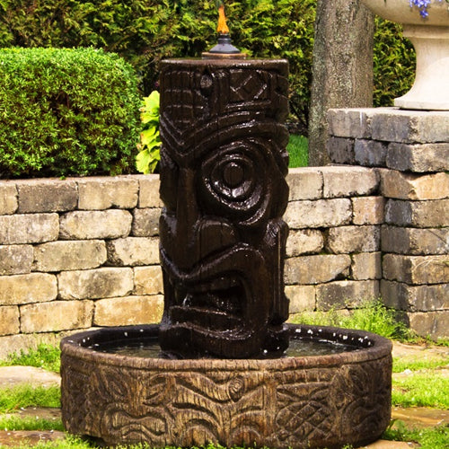 Tiki Column Garden Water Fountain