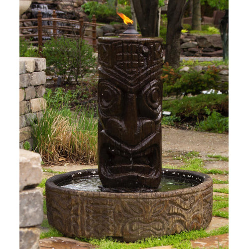 Tiki Column Garden Water Fountain