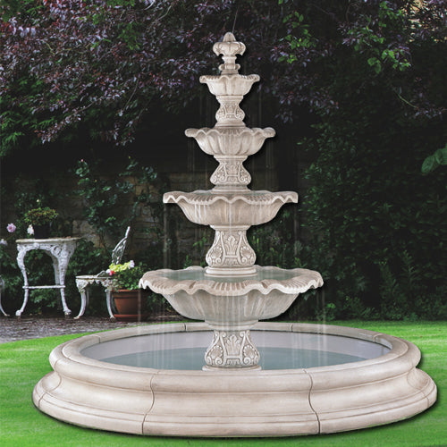 Four Tier Renaissance Fountain in Toscana Pool