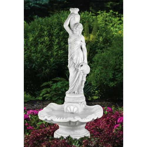 Rebecca At Well Fountain in Sunburst Shell - Outdoor Fountain Pros