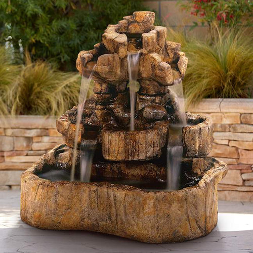 Medium Rock Falls Fountain - Outdoor Fountain Pros
