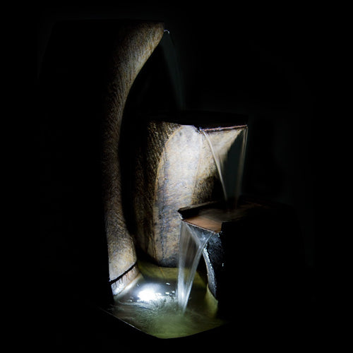 Curving Vessels Fountain - Outdoor Fountain Pros