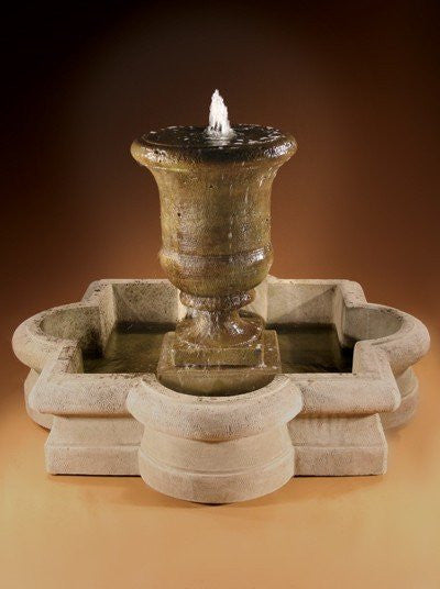 Jillian Outdoor Fountain in Quatrefoil Basin