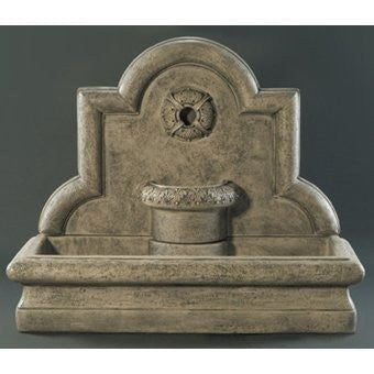 Rosette Cast Stone Wall Outdoor Fountain