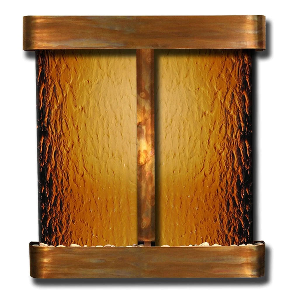 Aspen_Falls_Wall_Fountain_Rustic_Copper_Bronze_Mirror_Round_Corners - Outdoor Fountain Pros