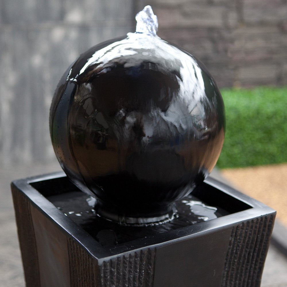 Ball On Stand Fountain With LED Lights
