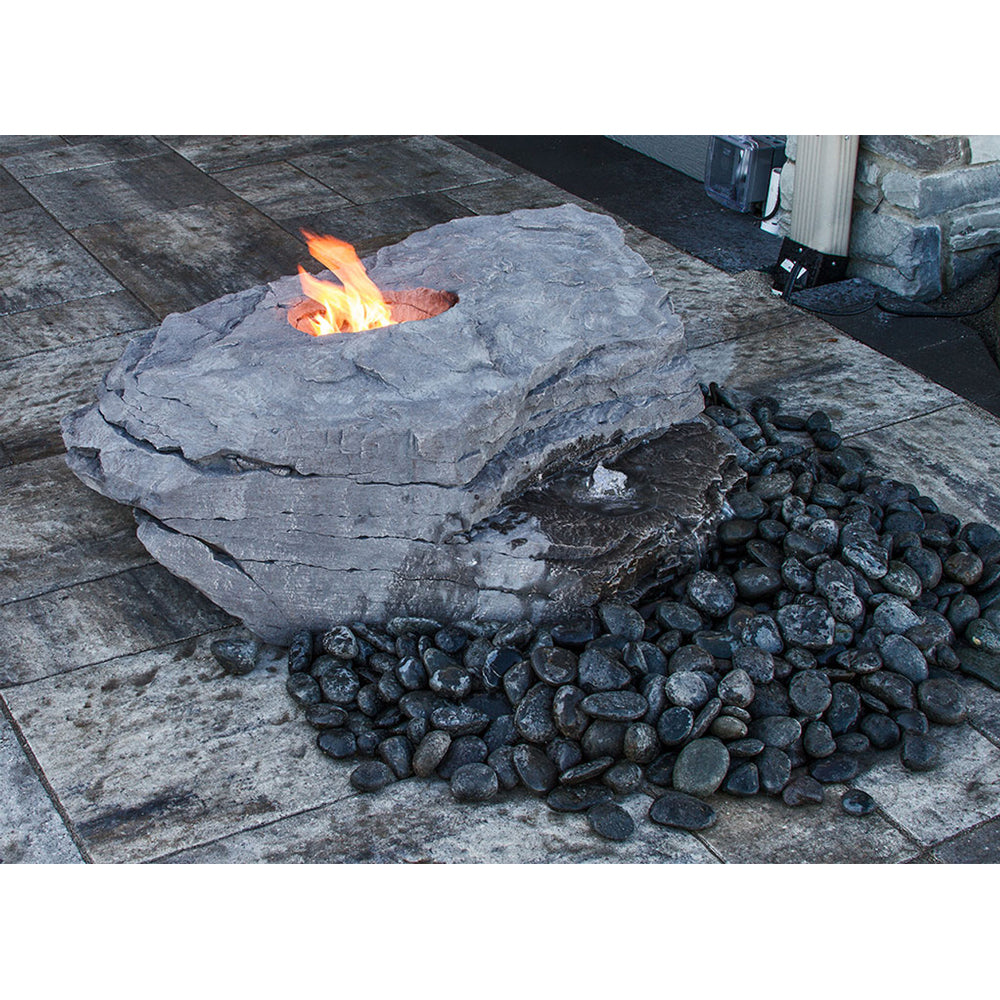 Boulder Outdoor Fire Stone Fountain