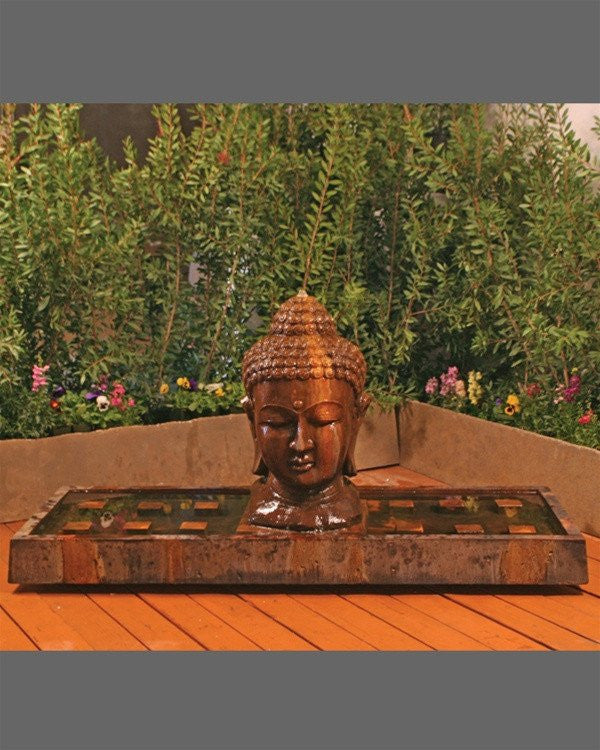 Buddha Head Outdoor Fountain - Large - Outdoor Fountain Pros