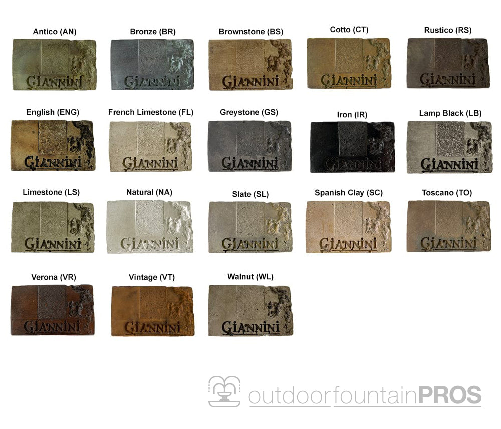 Giannini Color Chart - Outdoor Fountain Pros