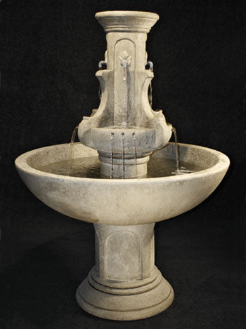 Courtyard Fleur De Lis Cast Stone Garden Fountain