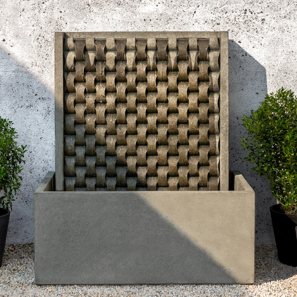Large M Weave Wall Outdoor Fountain
